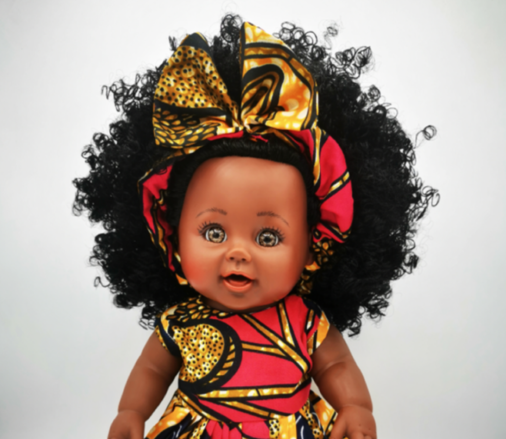 Poupée Kidunya - robe rouge jaune
